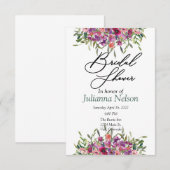 Paarse waterverf wilde bloemen kaart (Voorkant / Achterkant)