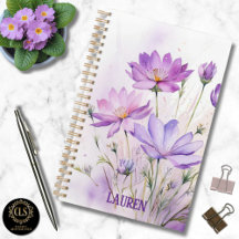 Paarse Waterverf Wilde Bloemen Minimalistische Naa