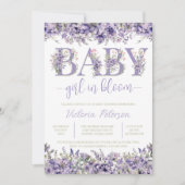 Paarse Waterverf Wildflower Baby shower Kaart (Voorkant)