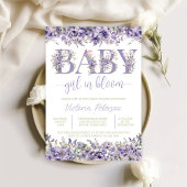 Paarse Waterverf Wildflower Baby shower Kaart