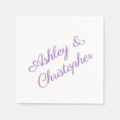 Paarse Waterverf Wildflower Cocktail Party Servet (Voorkant)