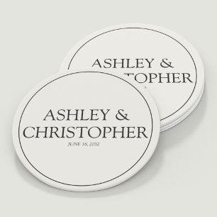 Paarse Waterverf Wildflower Wedding Ronde Kartonnen Onderzetter