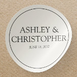 Paarse Waterverf Wildflower Wedding Ronde Sticker<br><div class="desc">Minimalistische bruiloft sticker ontworpen om te coördineren met onze grillige paarse wilde bloem bruiloft briefpapier collectie. Schone, heldere typografie, coördinerende achtergrondkleuren. ❀❀❀ Gemakkelijk te personaliseren. Neem echter contact met ons op voor hulp bij het personaliseren of aanpassen aan uw individuele wensen, of om te helpen bij het maken van gerelateerde...</div>