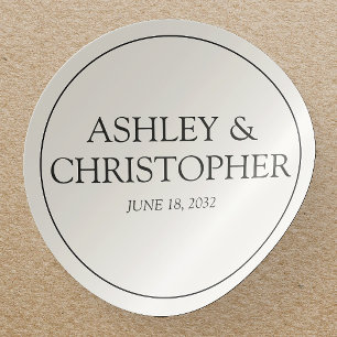 Paarse Waterverf Wildflower Wedding Ronde Sticker