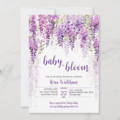 Paarse Waterverf Wisteria-Baby shower Kaart (Voorkant)