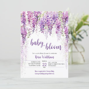 Paarse Waterverf Wisteria-Baby shower Kaart