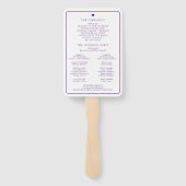 Paarse Waterverf Wisteria Bloemenbruiloft Handwaaier (Achterkant)