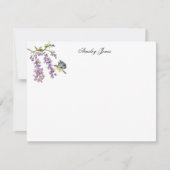 Paarse waterverf Wisteria vlakke vlakke Bedankkaart (Voorkant)