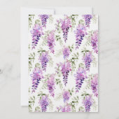 Paarse Waterverf Wisteria-Vrijgezellenfeest Kaart (Achterkant)