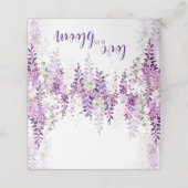Paarse Waterverf Wisteria-Vrijgezellenfeest Plaatskaartje (Buitenkant ongevouwen)