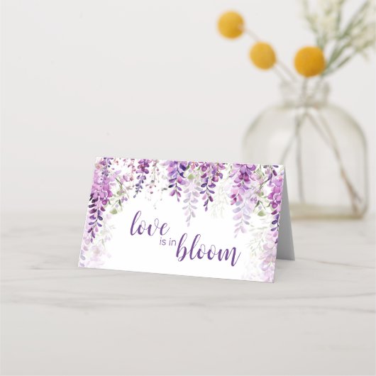 Paarse Waterverf Wisteria-Vrijgezellenfeest Plaatskaartje (Achterkant)