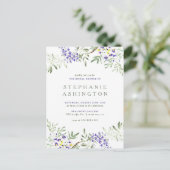 Paarse Waterverf Wisteria-Vrijgezellenfeest Uitnodiging Briefkaart (Staand voorkant)