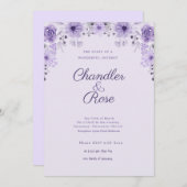 Paarse Waterverf wisteria Wedding Kaart (Voorkant / Achterkant)