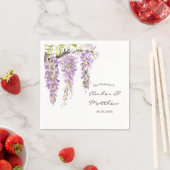 Paarse Waterverf Wisteria Wedding Napkins Servet (Insitu)