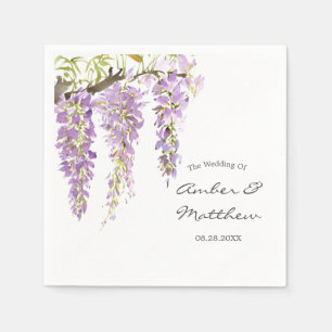 Paarse Waterverf Wisteria Wedding Napkins Servet