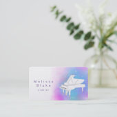 paarse waterverf witte piano visitekaartje (Staand voorkant)
