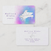 paarse waterverf witte piano visitekaartje (Voorkant / Achterkant)