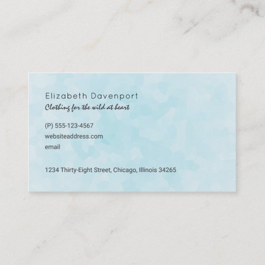 Paarse Waterverf Wolf in een boho stijl krans Visitekaartje (Achterkant)