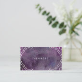Paarse Waterverf Yoga-leraar Namaste Visitekaartje (Staand voorkant)