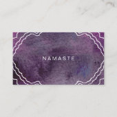 Paarse Waterverf Yoga-leraar Namaste Visitekaartje (Voorkant)