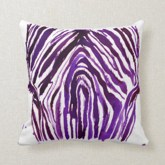 Paarse Waterverf Zebra Kussen