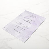 Paarse waterverf zilveren folie bruiloft folie uitnodiging (Gedraaid)