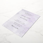 Paarse waterverf zilveren folie bruiloft uitnodiging (Gedraaid)