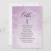 Paarse Waterverf Zitplankaartje met gastnamen (Voorkant)