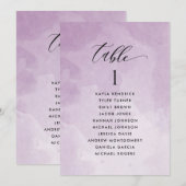 Paarse Waterverf Zitplankaartje met gastnamen (Voorkant / Achterkant)