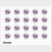 Paarse Waterverfrozen Ronde Sticker (Vel)