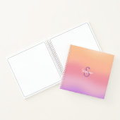Paarse Waterverven Monogram Notitieboek (Binnen)