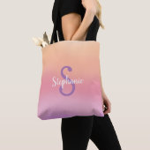 Paarse Waterverven Tote Bag (Dichtbij)