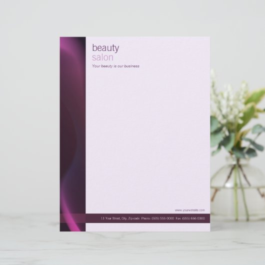 Paarse Wave-hoofdletter Gepersonaliseerd Briefhoofd (Staand voorkant)