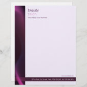 Paarse Wave-hoofdletter Gepersonaliseerd Briefhoofd (Voorkant / Achterkant)