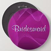 Paarse Waves Bridesmaid Ronde Button 6,0 Cm (Voorkant /achterkant)