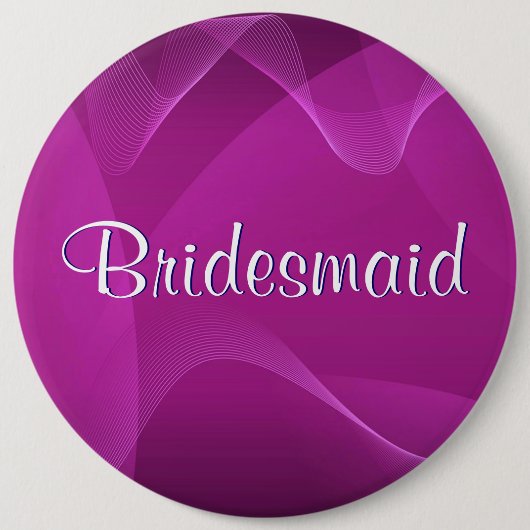 Paarse Waves Bridesmaid Ronde Button 6,0 Cm (Voorkant)