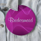 Paarse Waves Bridesmaid Ronde Button 6,0 Cm (In situ)