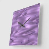 Paarse Waves Paarse Nummers wandklok (Hoek)
