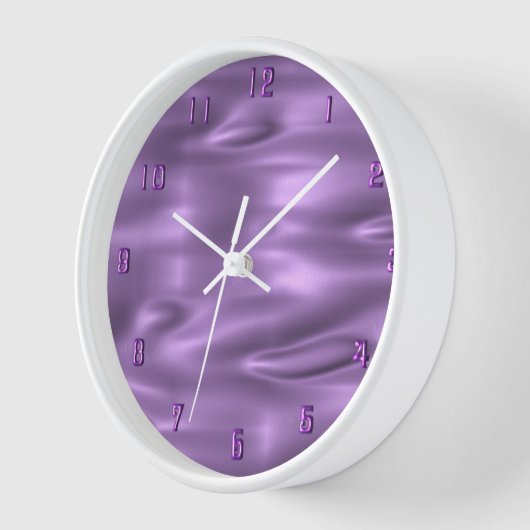 Paarse Waves Paarse Nummers wandklok (Hoek)