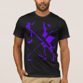Paarse Wavy Lines Abstracte hedendaagse MCM look T-shirt (Voorkant)