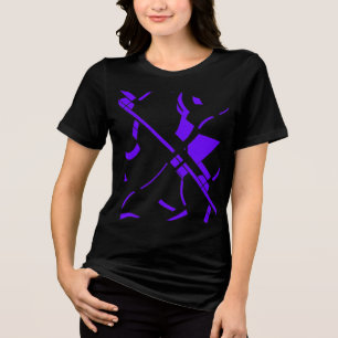Paarse Wavy Lines Abstracte hedendaagse MCM look Tri-Blend Shirt