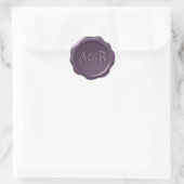 Paarse Wax seal Sticker monogram, (Tas)