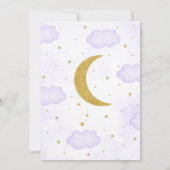 Paarse We Are Over The Moon Baby shower Kaart (Achterkant)