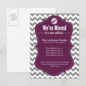 Paarse We hebben Briefkaarten voor adreswijziging  (Voorkant / Achterkant)