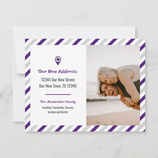 Paarse We hebben gestreepte bewegende foto verplaa (Achterkant)