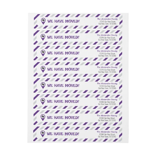 Paarse we hebben gestreepte verplaatsen (Vel)