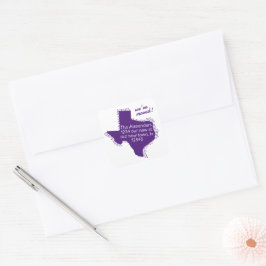 Paarse We hebben verhuisd - Dotted Texas Moving Vierkante Sticker