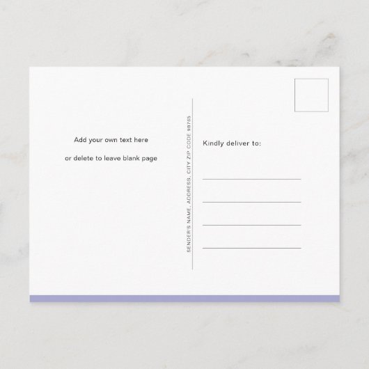 Paarse We kunnen bijna wachten schattig Baby showe Uitnodiging Briefkaart (Achterkant)