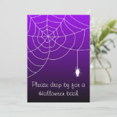 Paarse web van angst Halloween-feest Kaart (Staand voorkant)
