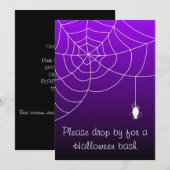 Paarse web van angst Halloween-feest Kaart (Voorkant / Achterkant)
